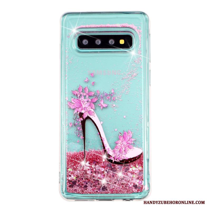 Samsung Galaxy S10+ Transparent Skydd Kvicksand Fodral Stjärna Skal Telefon