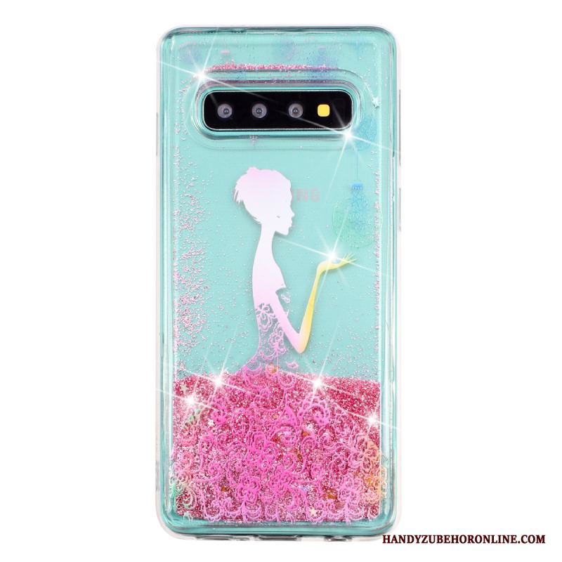 Samsung Galaxy S10+ Transparent Skydd Kvicksand Fodral Stjärna Skal Telefon