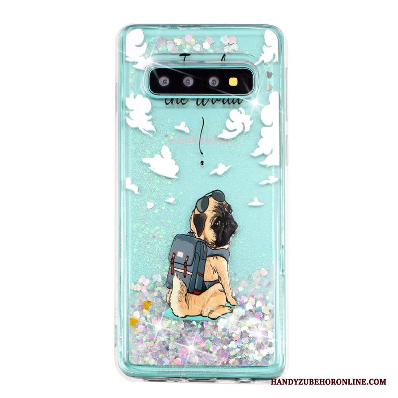 Samsung Galaxy S10+ Transparent Skydd Kvicksand Fodral Stjärna Skal Telefon