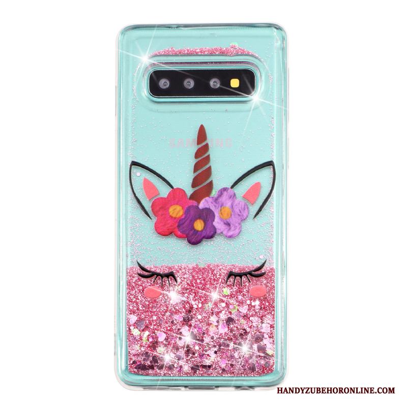 Samsung Galaxy S10+ Transparent Skydd Kvicksand Fodral Stjärna Skal Telefon