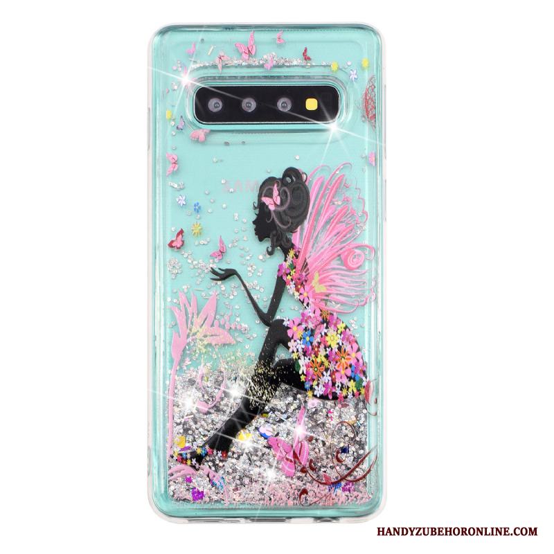 Samsung Galaxy S10+ Transparent Skydd Kvicksand Fodral Stjärna Skal Telefon