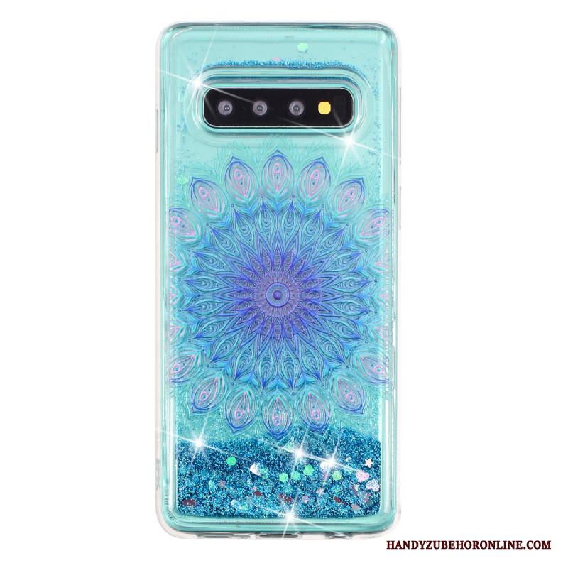 Samsung Galaxy S10+ Transparent Skydd Kvicksand Fodral Stjärna Skal Telefon