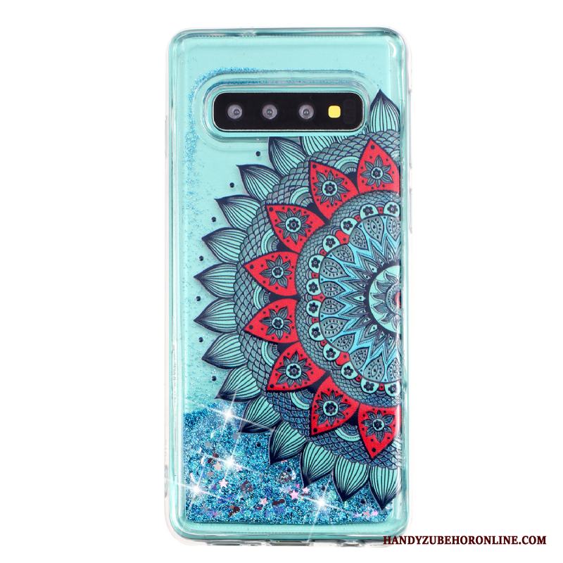 Samsung Galaxy S10+ Transparent Skydd Kvicksand Fodral Stjärna Skal Telefon