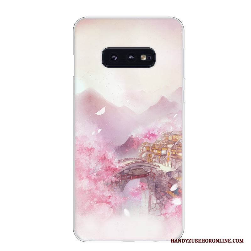 Samsung Galaxy S10e Fallskydd Fodral Stjärna Konst Trend Vit Skal Telefon