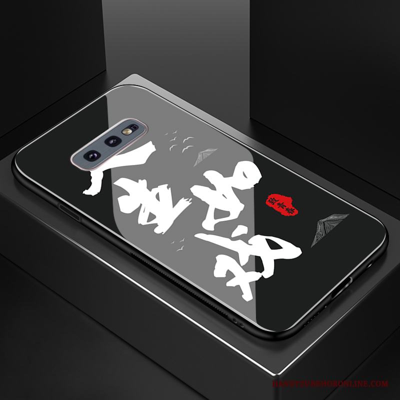 Samsung Galaxy S10e Fallskydd Kreativa Glas Skal Telefon Fodral Svart Stjärna