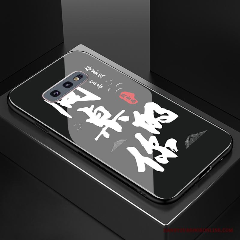 Samsung Galaxy S10e Fallskydd Kreativa Glas Skal Telefon Fodral Svart Stjärna