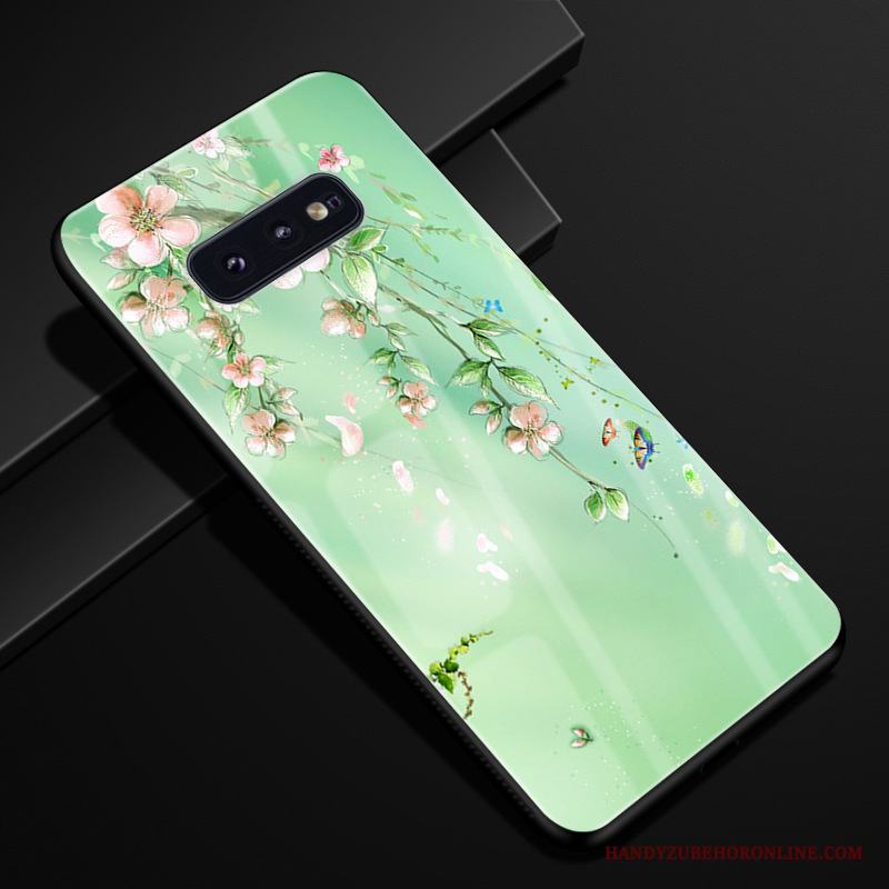 Samsung Galaxy S10e Fallskydd Skal Telefon Fodral Rosa Spegel Trend Stjärna