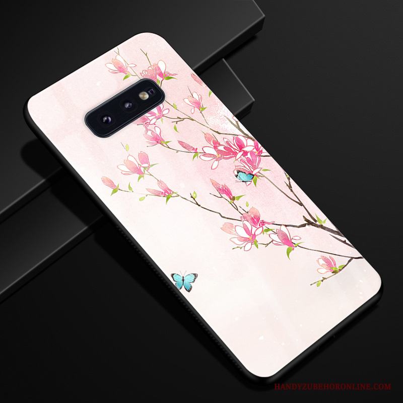 Samsung Galaxy S10e Fallskydd Skal Telefon Fodral Rosa Spegel Trend Stjärna