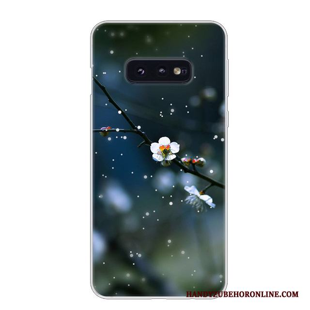 Samsung Galaxy S10e Fallskydd Vit Fodral Röd Mjuk Skal Telefon Stjärna