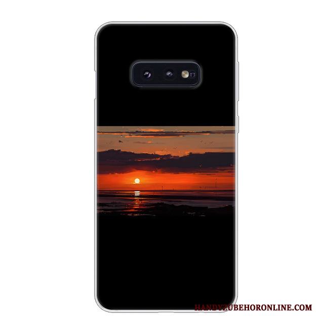 Samsung Galaxy S10e Fallskydd Vit Fodral Röd Mjuk Skal Telefon Stjärna