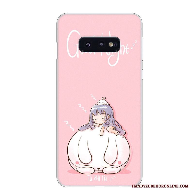 Samsung Galaxy S10e Fallskydd Vit Fodral Röd Mjuk Skal Telefon Stjärna