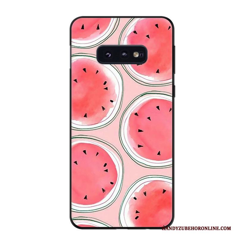 Samsung Galaxy S10e Fodral Skydd Personlighet Röd Skal Telefon Nubuck Retro