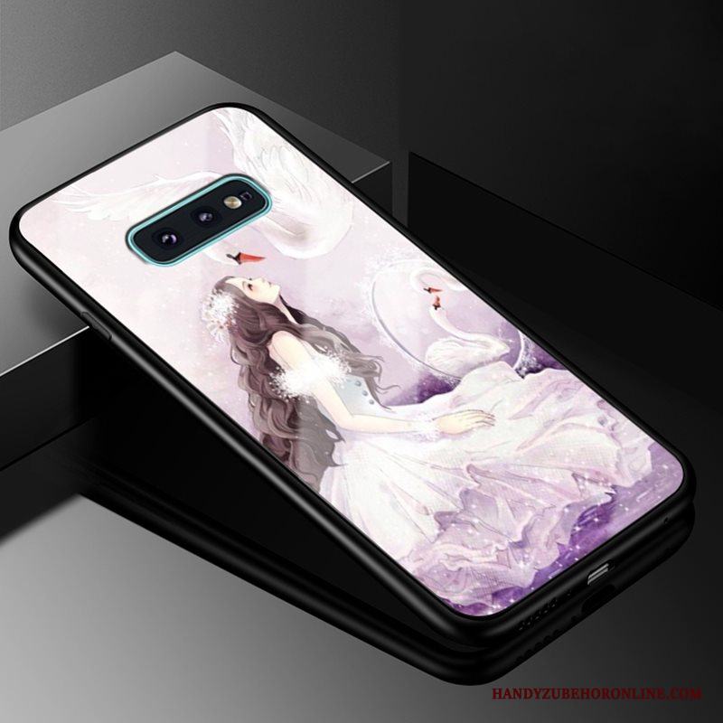 Samsung Galaxy S10e Glas Hård Skal Telefon Stjärna Fallskydd Purpur All Inclusive