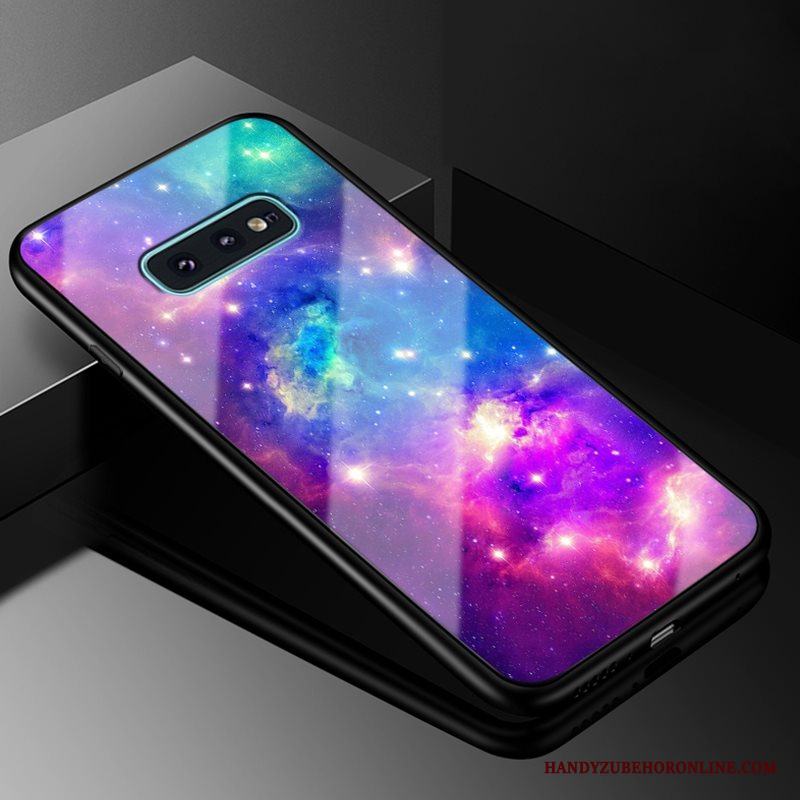 Samsung Galaxy S10e Glas Hård Skal Telefon Stjärna Fallskydd Purpur All Inclusive