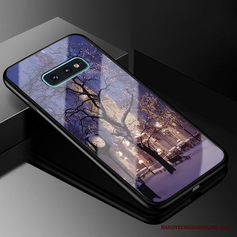 Samsung Galaxy S10e Glas Hård Skal Telefon Stjärna Fallskydd Purpur All Inclusive