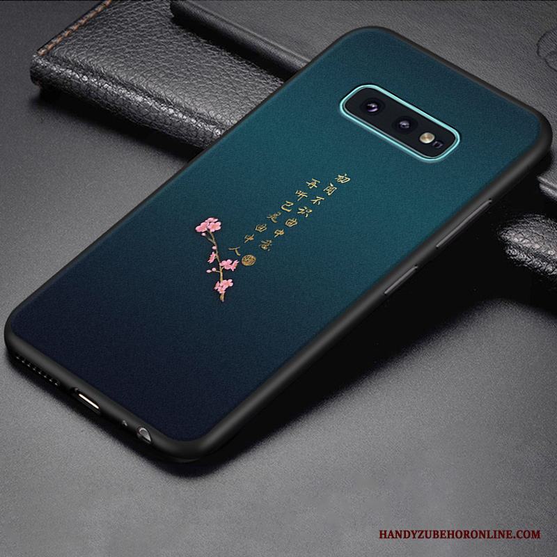 Samsung Galaxy S10e Kreativa Skal Telefon Fallskydd Tecknat Blå Mjuk Silikon