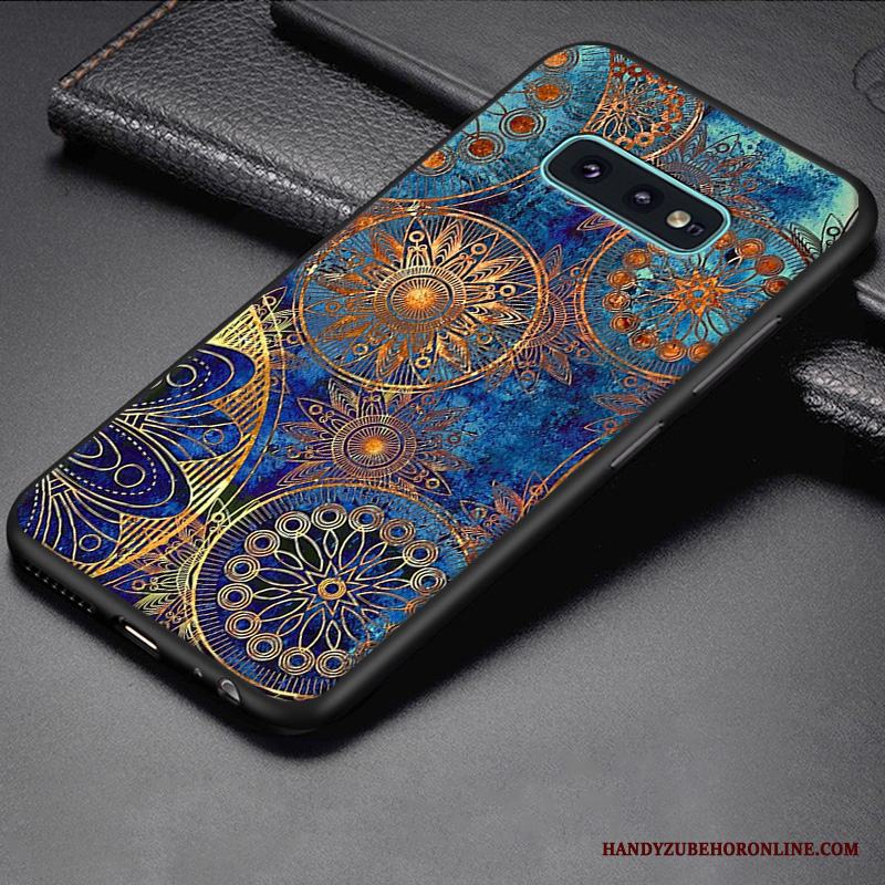 Samsung Galaxy S10e Kreativa Skal Telefon Fallskydd Tecknat Blå Mjuk Silikon