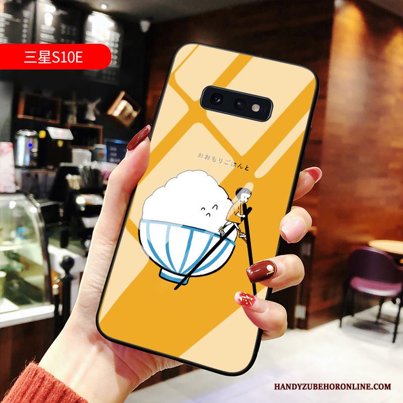 Samsung Galaxy S10e Silikon Vacker Personlighet Skal Telefon Vit Glas Tecknat