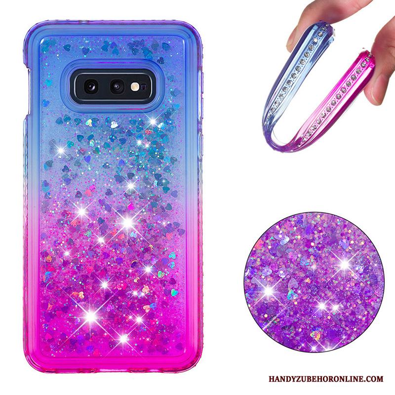 Samsung Galaxy S10e Skal Fallskydd Kvicksand Mjuk Purpur Gradient Stjärna Blå