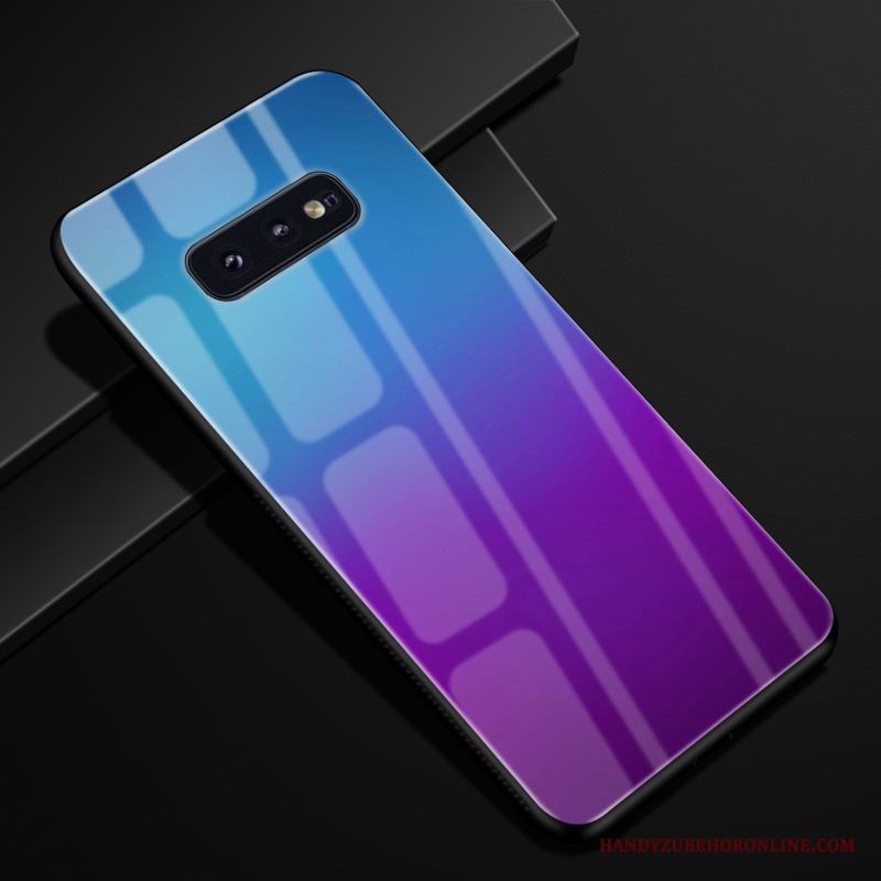 Samsung Galaxy S10e Solid Färg Glas Purpur Skal Telefon Fodral Anpassa Skydd