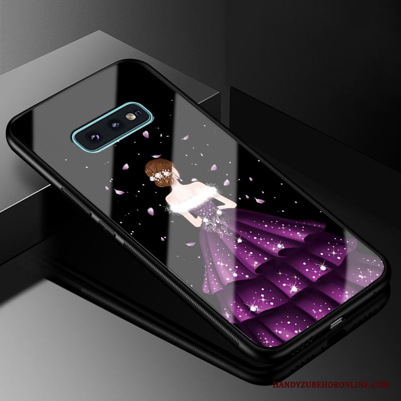 Samsung Galaxy S10e Tråd Glas Silikon Skal Telefon Röd All Inclusive Fallskydd