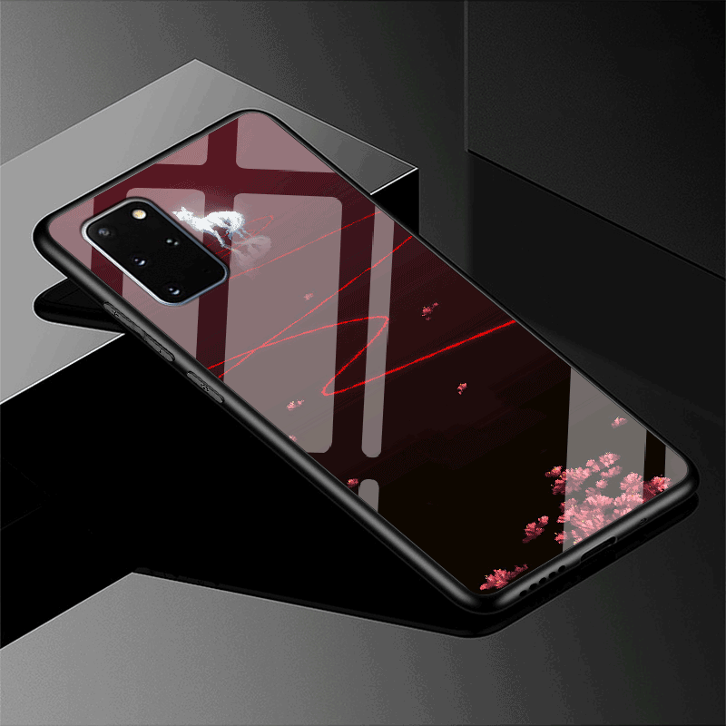 Samsung Galaxy S20+ Fodral Skal Telefon Mjuk Skydd Glas Fallskydd Röd