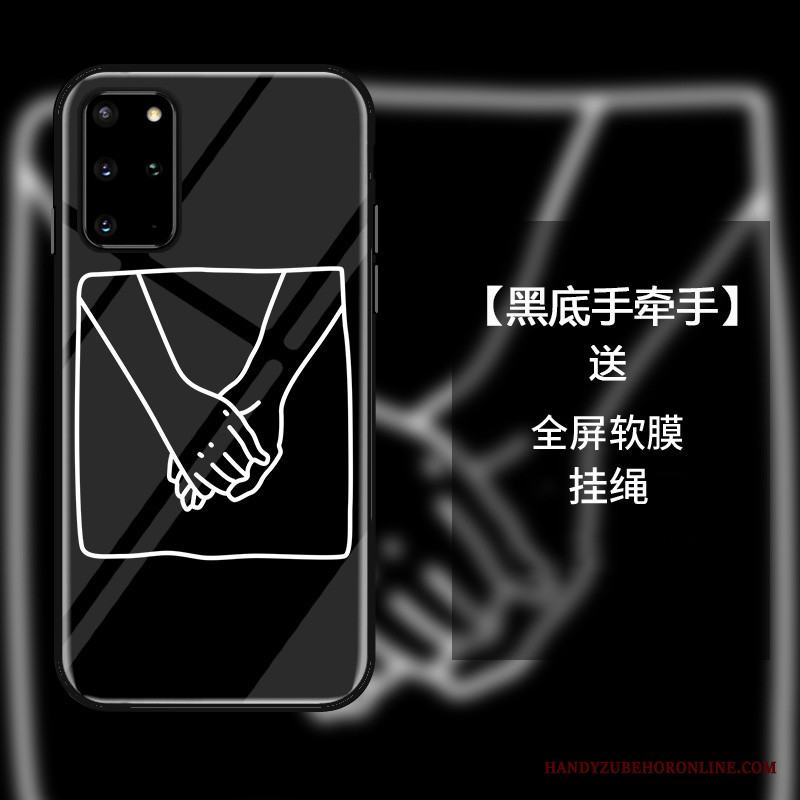 Samsung Galaxy S20+ Skal Par Glas Fallskydd Hjärta Stjärna Svart Mode