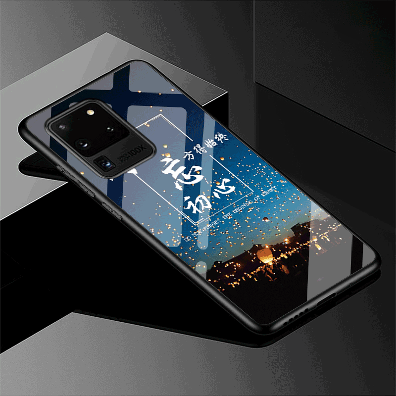 Samsung Galaxy S20 Ultra Glas Mönster Mjuk Fodral Stjärna Fallskydd Skal Telefon