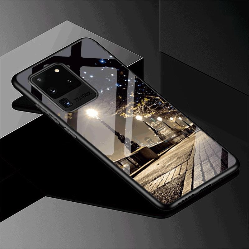 Samsung Galaxy S20 Ultra Glas Mönster Mjuk Fodral Stjärna Fallskydd Skal Telefon