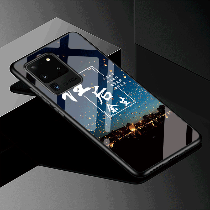 Samsung Galaxy S20 Ultra Glas Mönster Mjuk Fodral Stjärna Fallskydd Skal Telefon