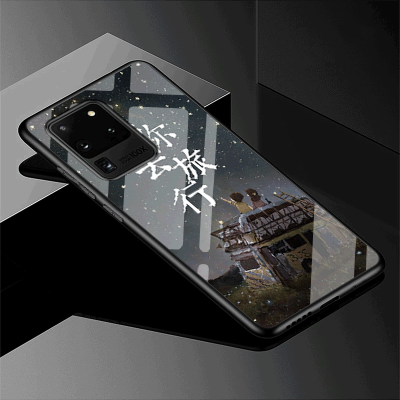 Samsung Galaxy S20 Ultra Glas Mönster Mjuk Fodral Stjärna Fallskydd Skal Telefon