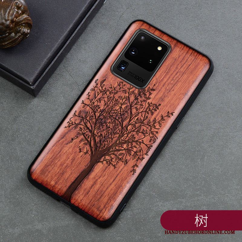 Samsung Galaxy S20 Ultra Skal Fodral Kreativa Högt Utbud Wood Personlighet Stjärna