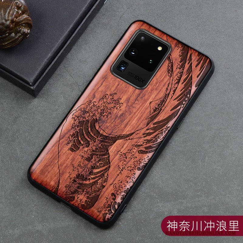 Samsung Galaxy S20 Ultra Skal Fodral Kreativa Högt Utbud Wood Personlighet Stjärna