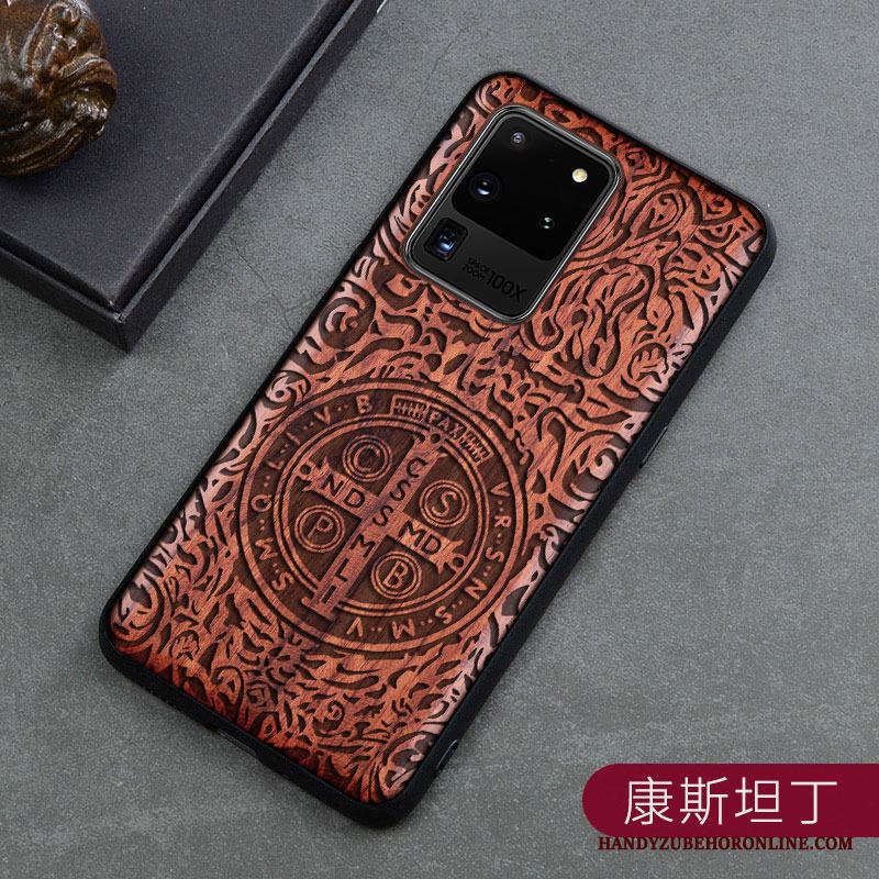 Samsung Galaxy S20 Ultra Skal Fodral Kreativa Högt Utbud Wood Personlighet Stjärna