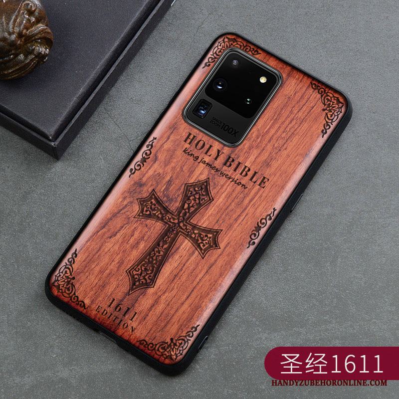 Samsung Galaxy S20 Ultra Skal Fodral Kreativa Högt Utbud Wood Personlighet Stjärna