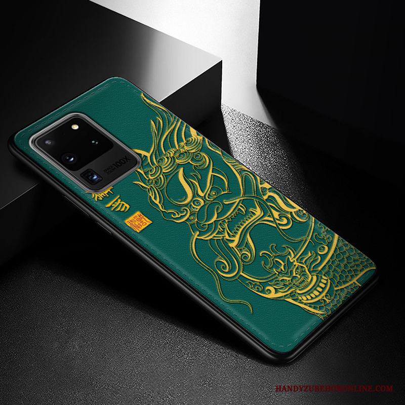 Samsung Galaxy S20 Ultra Skydd Retro Mönster Läder Stjärna Fodral Skal