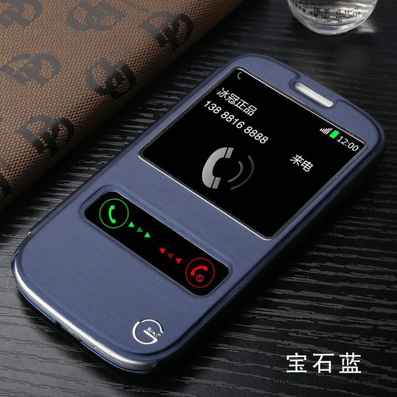 Samsung Galaxy S3 Läderfodral Vit Skydd Stjärna Mobil Telefon Skal Telefon
