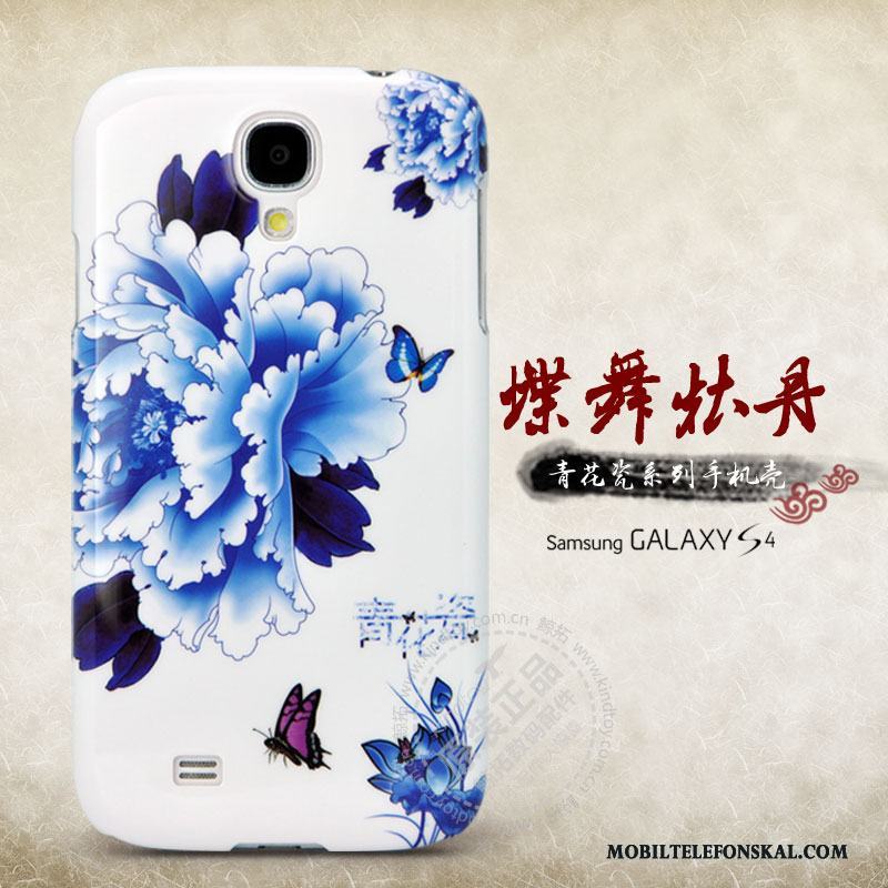Samsung Galaxy S4 Skal Stjärna Blommor Grön Telefon Skydd Blå