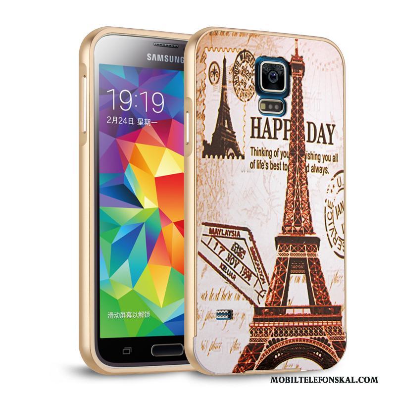 Samsung Galaxy S5 Metall Skal Frame Skydd Svart Fodral Stjärna