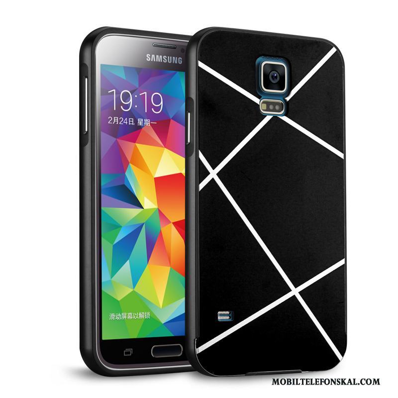 Samsung Galaxy S5 Metall Skal Frame Skydd Svart Fodral Stjärna