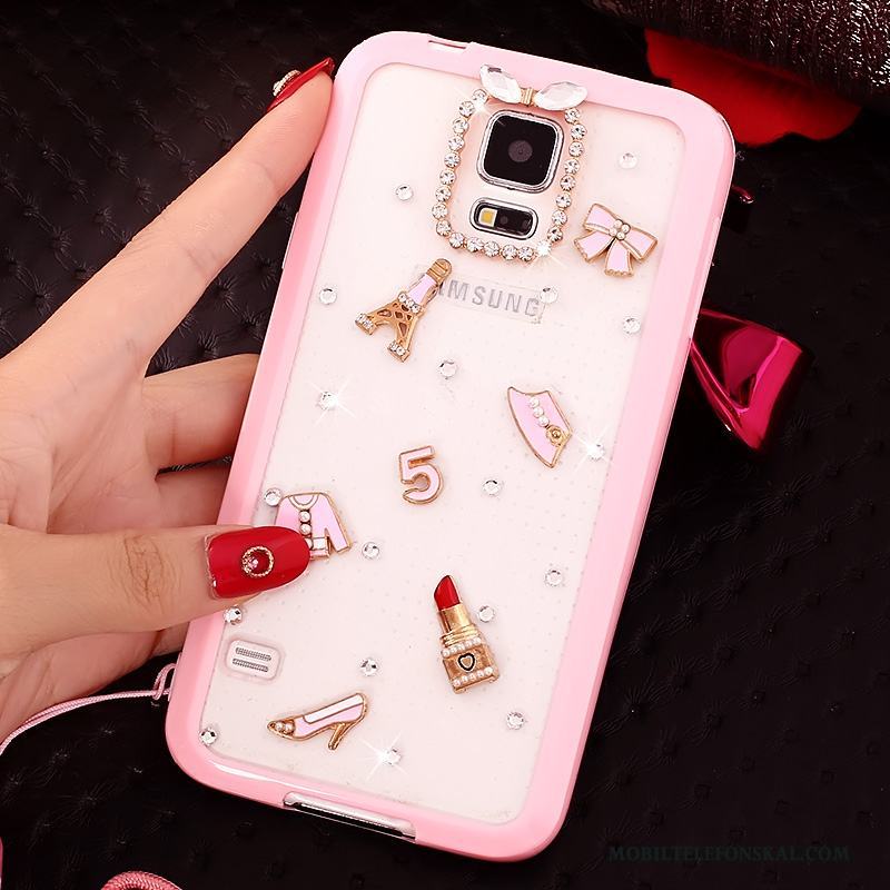 Samsung Galaxy S5 Stjärna Skydd Rosa Fodral Skal Fallskydd Telefon