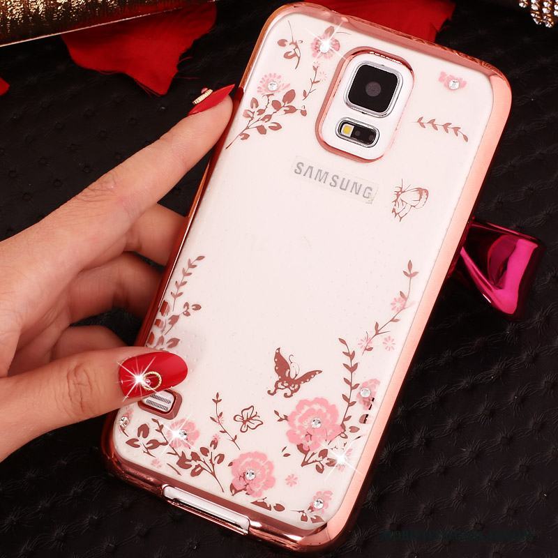 Samsung Galaxy S5 Tecknat Skydd Mjuk Skal Telefon Fodral Röd Stjärna