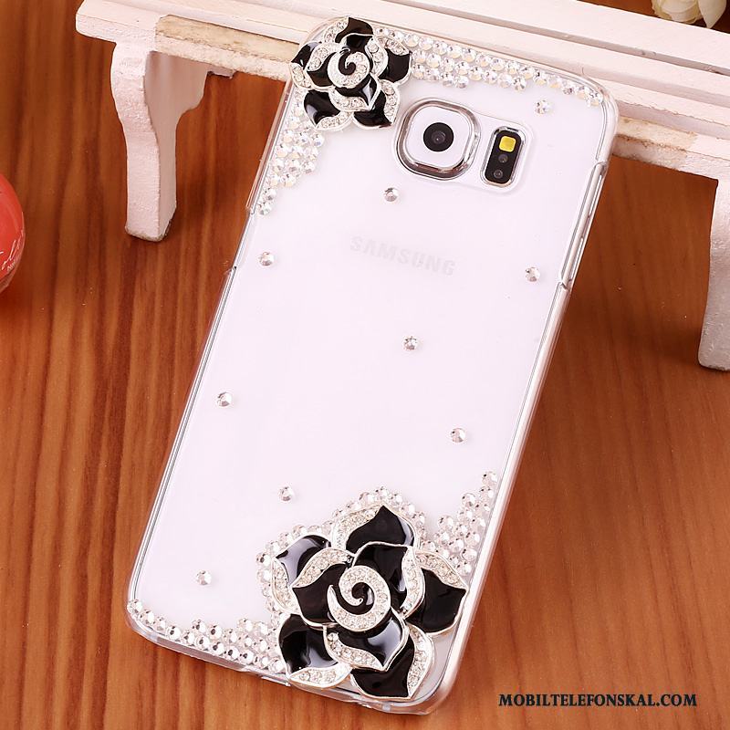 Samsung Galaxy S6 Edge + Fodral Skydd Stjärna Transparent Skal Silver Strass