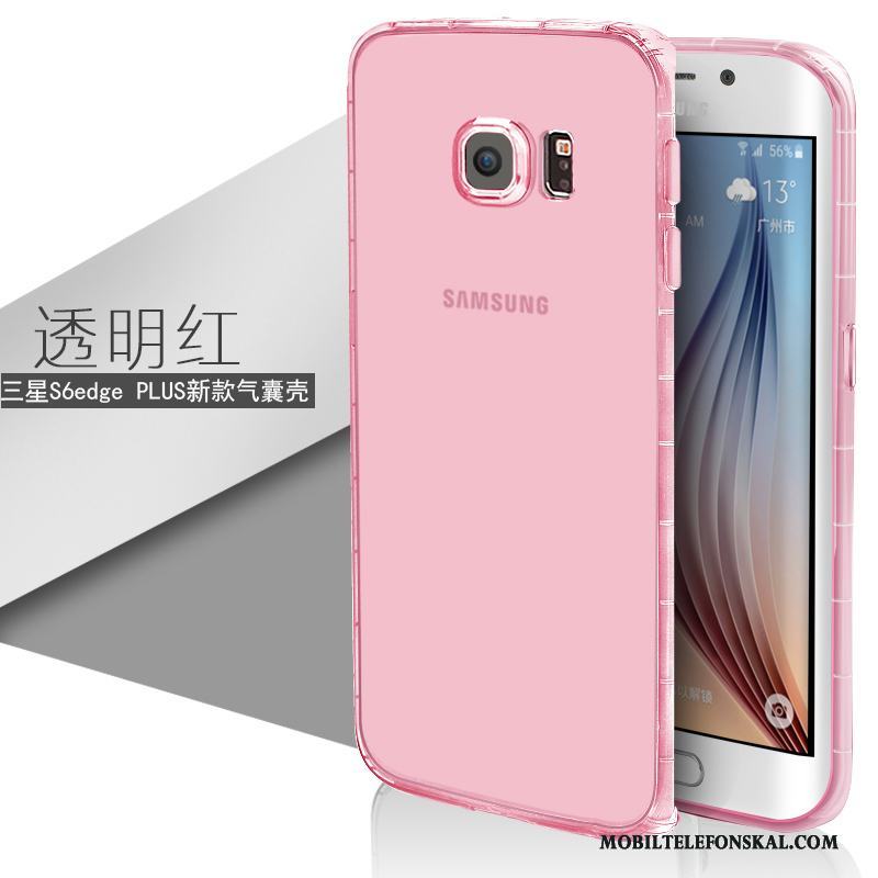 Samsung Galaxy S6 Edge + Ljusblå Silikon Fodral Transparent Slim Skal Telefon Mjuk
