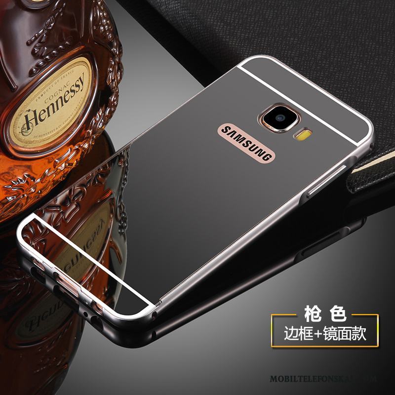Samsung Galaxy S6 Edge Metall Fallskydd Mobil Telefon Spegel Skal Silver Stjärna