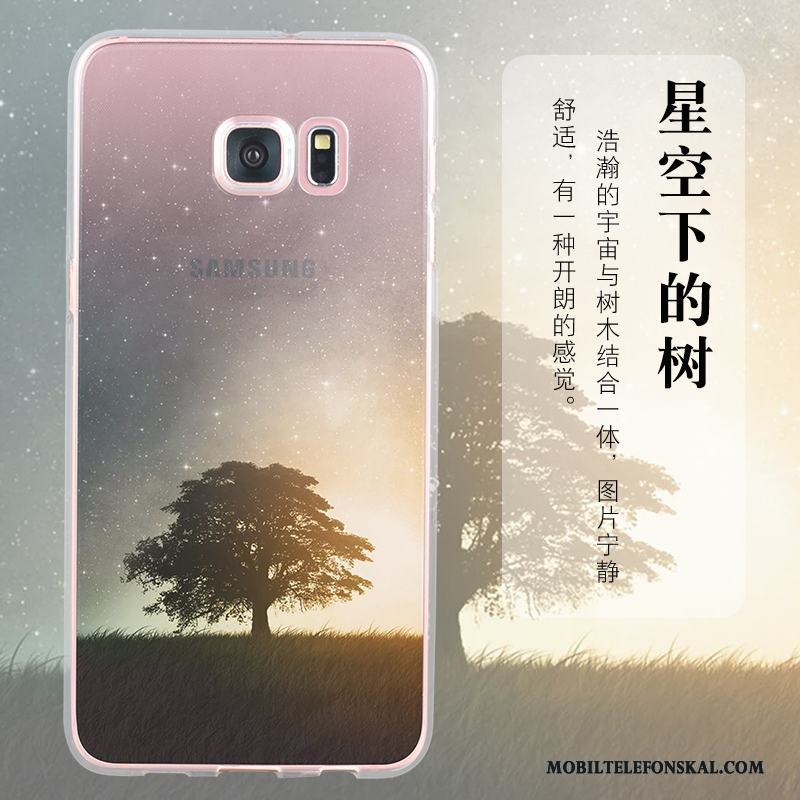 Samsung Galaxy S6 Edge Rosa Stjärna Fallskydd Skal Telefon All Inclusive Silikon Fodral