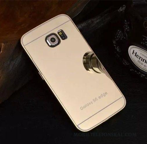 Samsung Galaxy S6 Edge Skal Telefon Metall Stjärna Silver Spegel Bakre Omslag All Inclusive