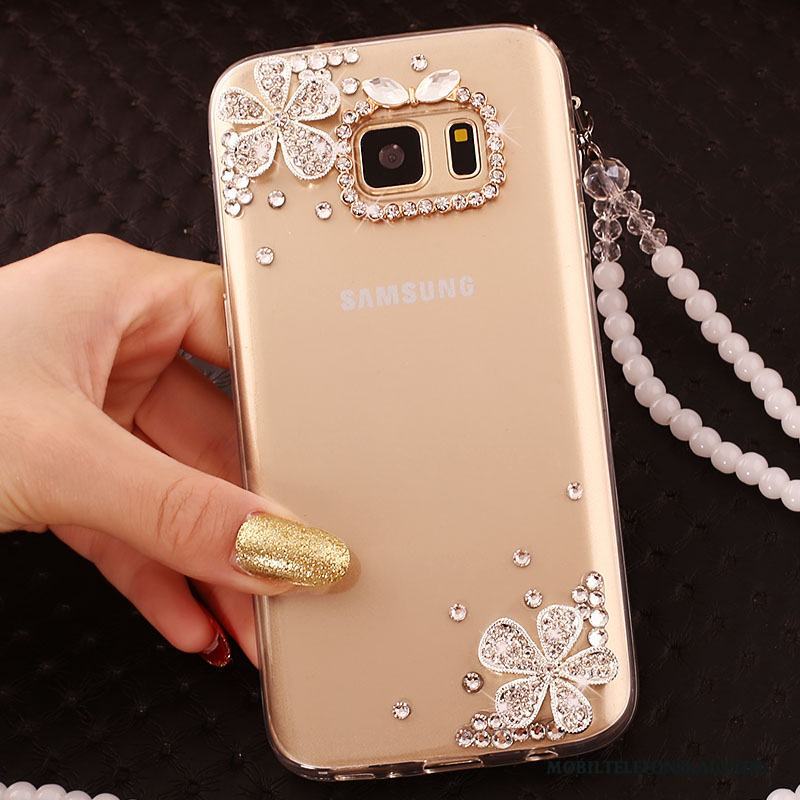 Samsung Galaxy S6 Edge + Skal Telefon Skydd Guld Fodral Stjärna Stor