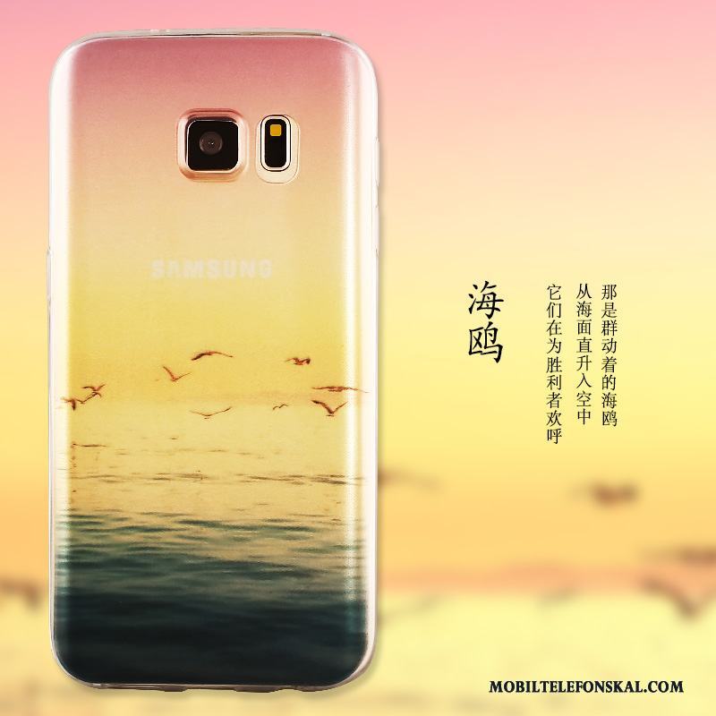 Samsung Galaxy S6 Edge Skal Telefon Stjärna Fodral Silikon Skydd Röd