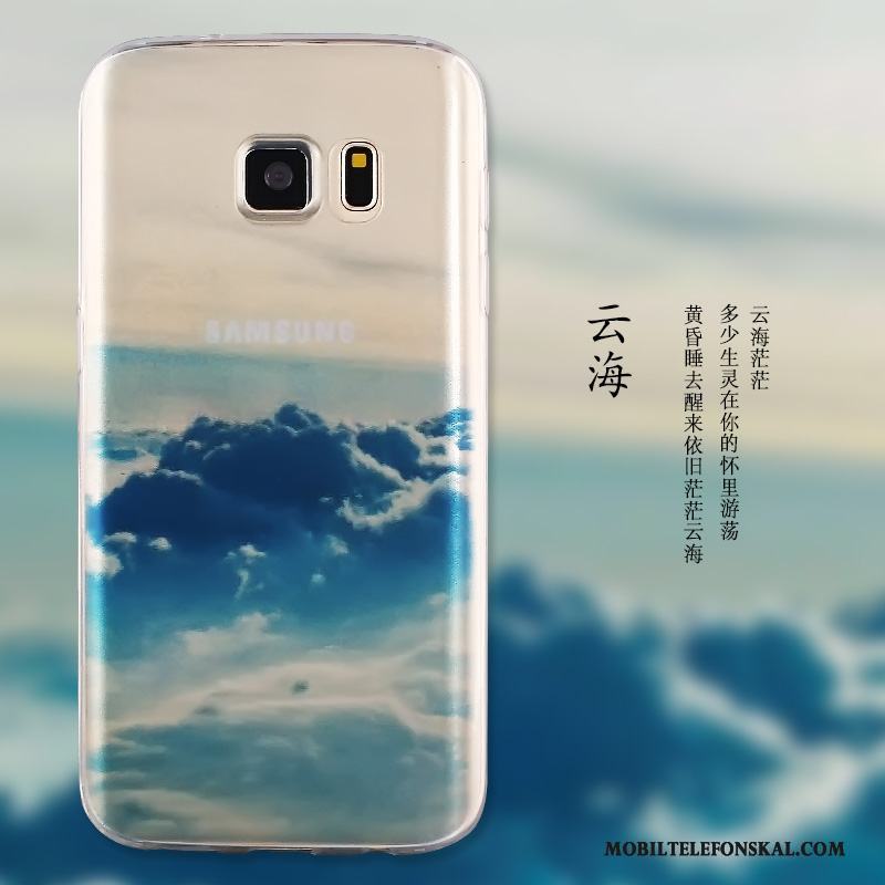 Samsung Galaxy S6 Edge Skal Telefon Stjärna Fodral Silikon Skydd Röd